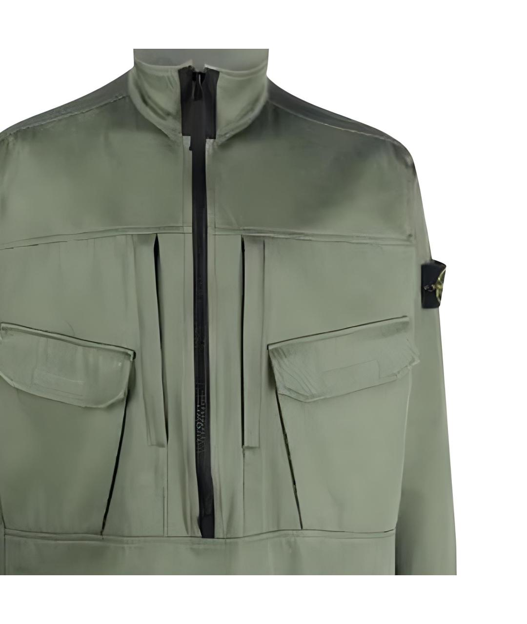 STONE ISLAND Зеленая хлопко-эластановая куртка, фото 5