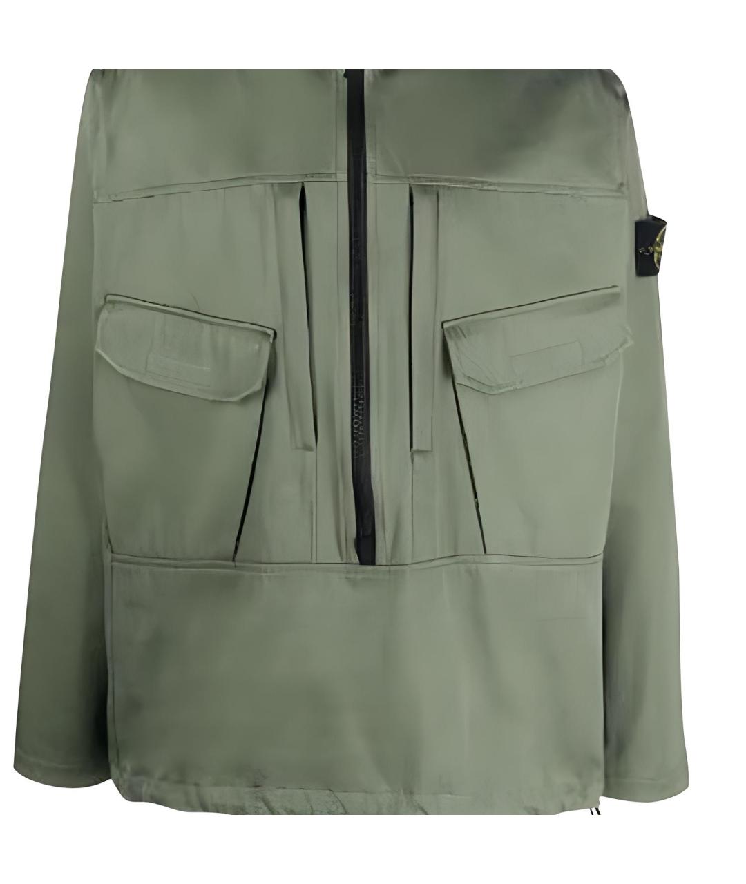 STONE ISLAND Зеленая хлопко-эластановая куртка, фото 3
