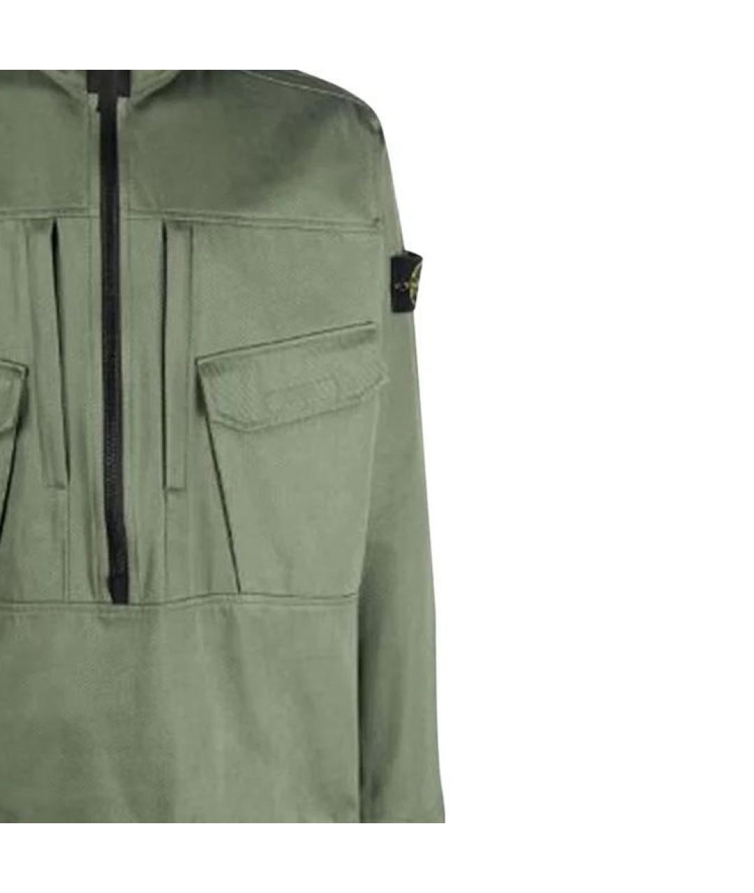 STONE ISLAND Зеленая хлопко-эластановая куртка, фото 4