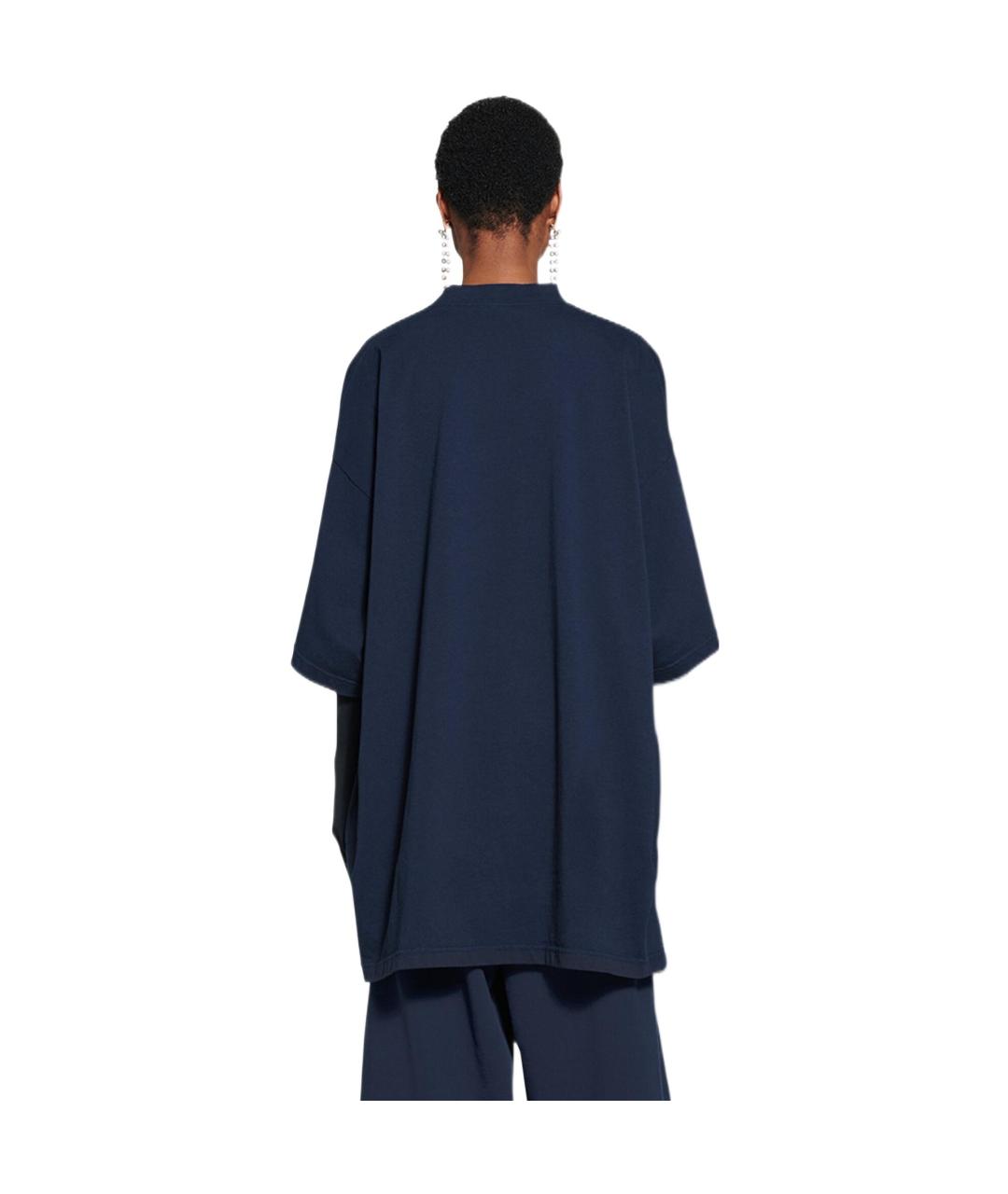 BALENCIAGA Темно-синяя футболка, фото 4
