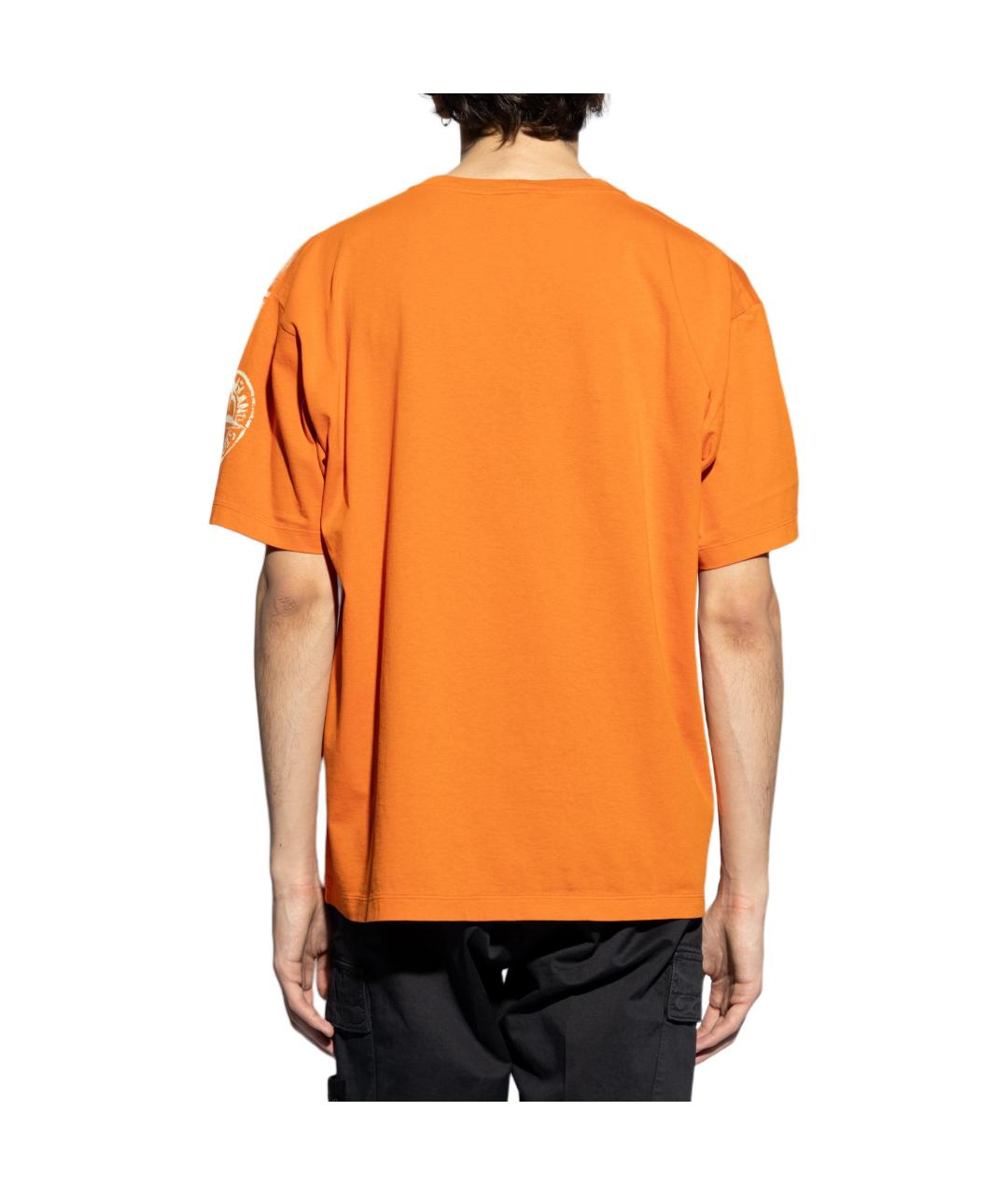STONE ISLAND Оранжевая футболка, фото 3