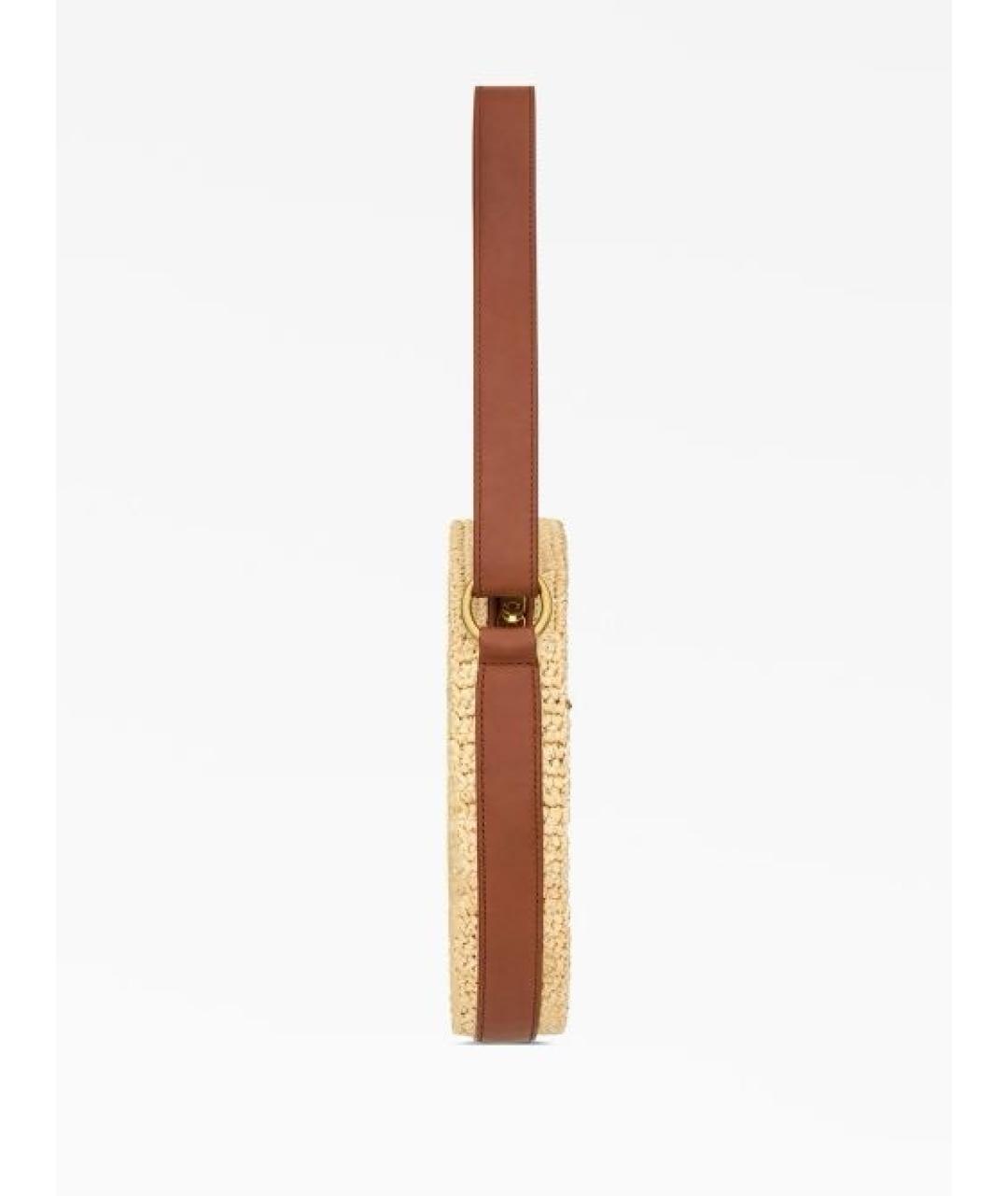 SAINT LAURENT Бежевая плетеная пляжная сумка, фото 3