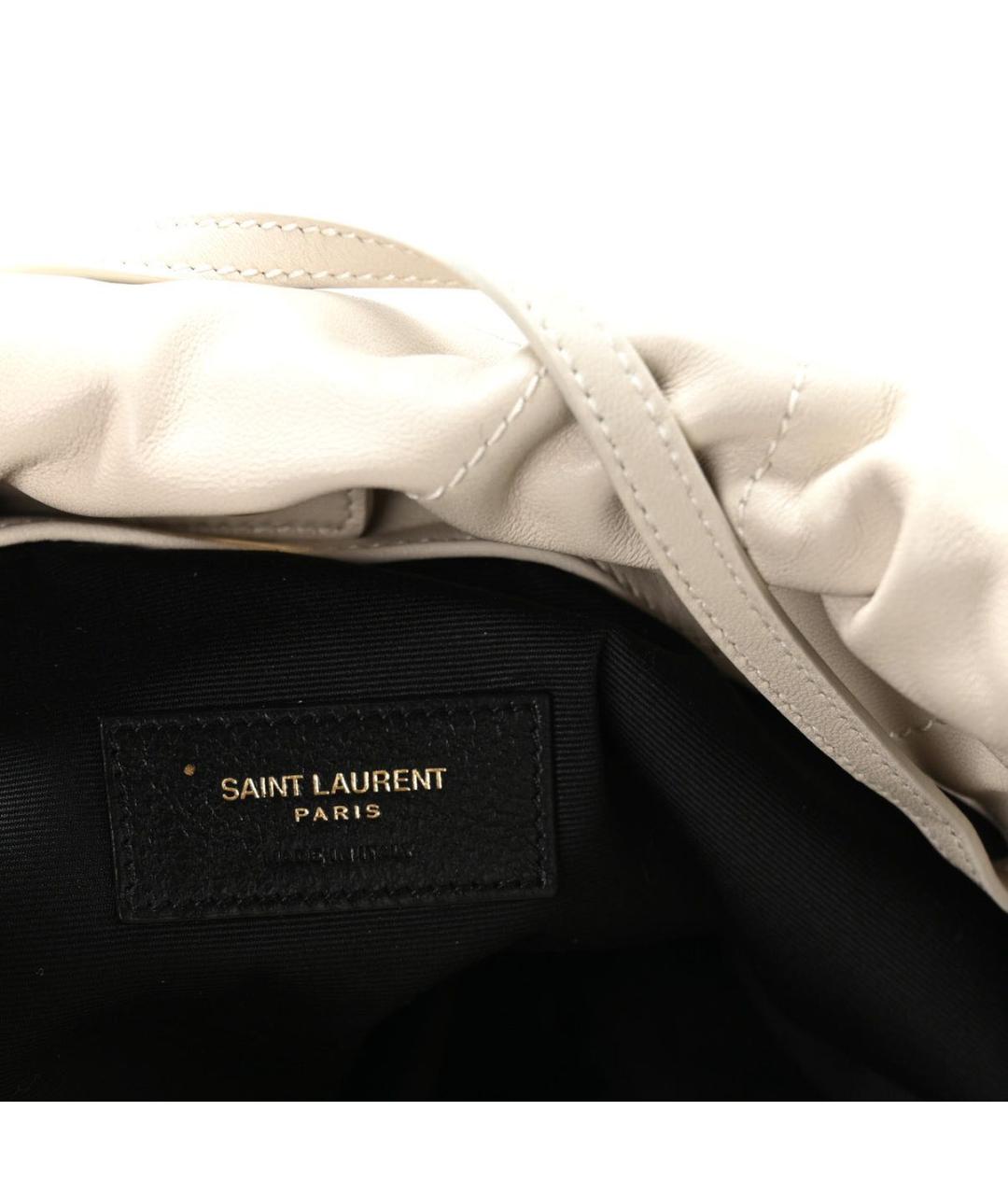 SAINT LAURENT Бежевая кожаная сумка через плечо, фото 8