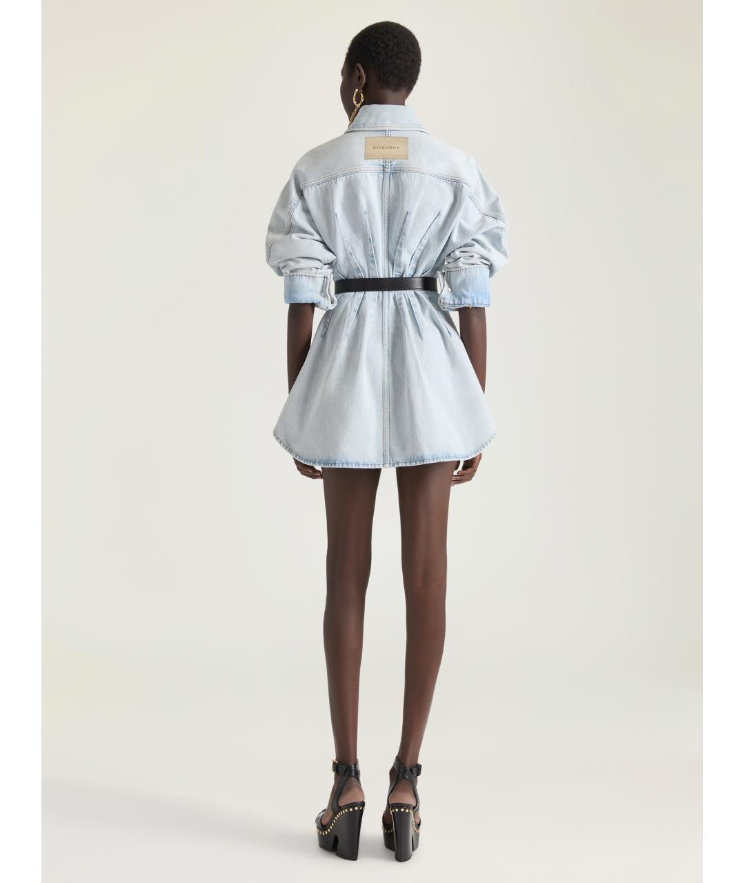 GIVENCHY Синее хлопковое повседневное платье, фото 3