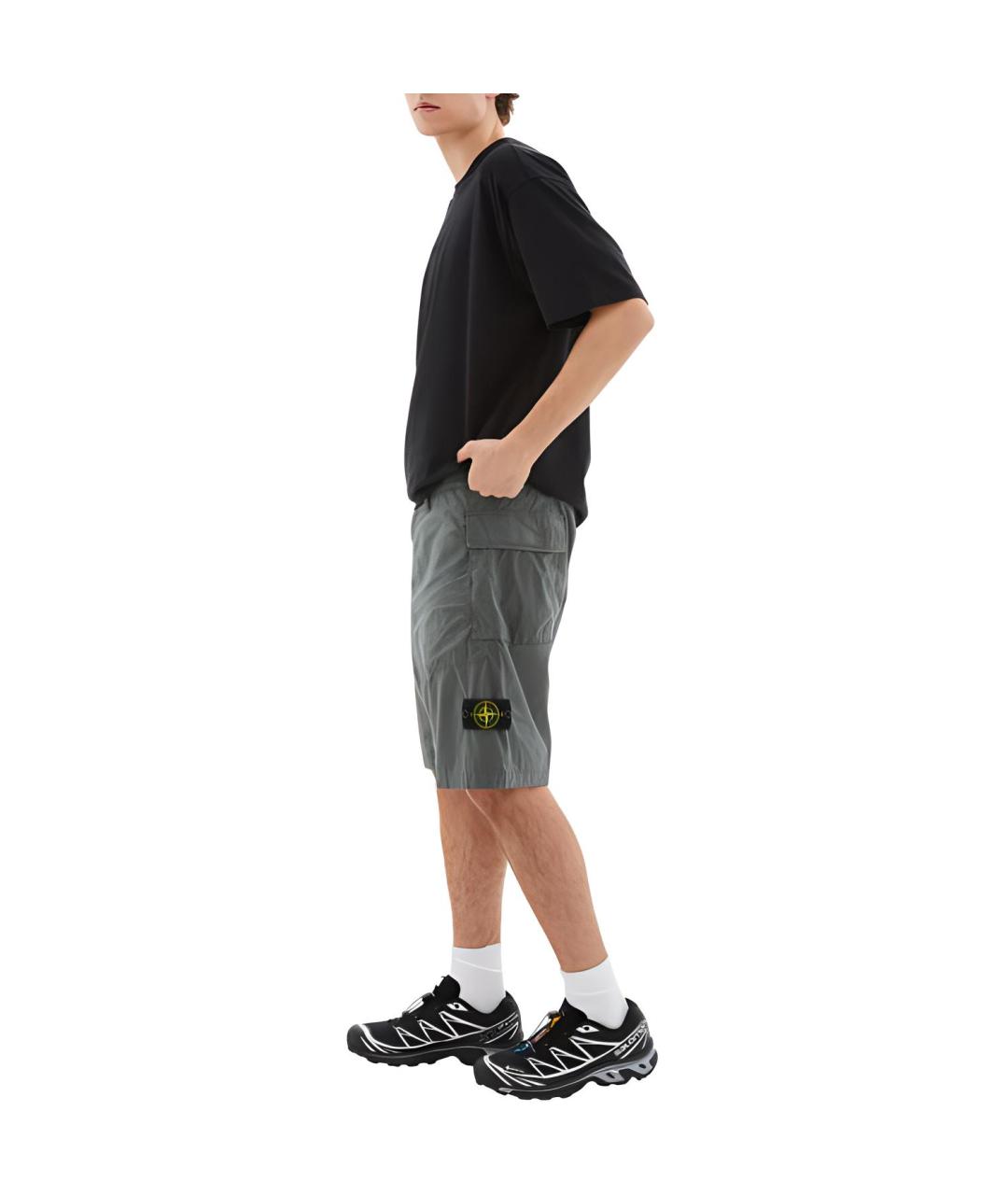 STONE ISLAND Зеленые шорты, фото 4
