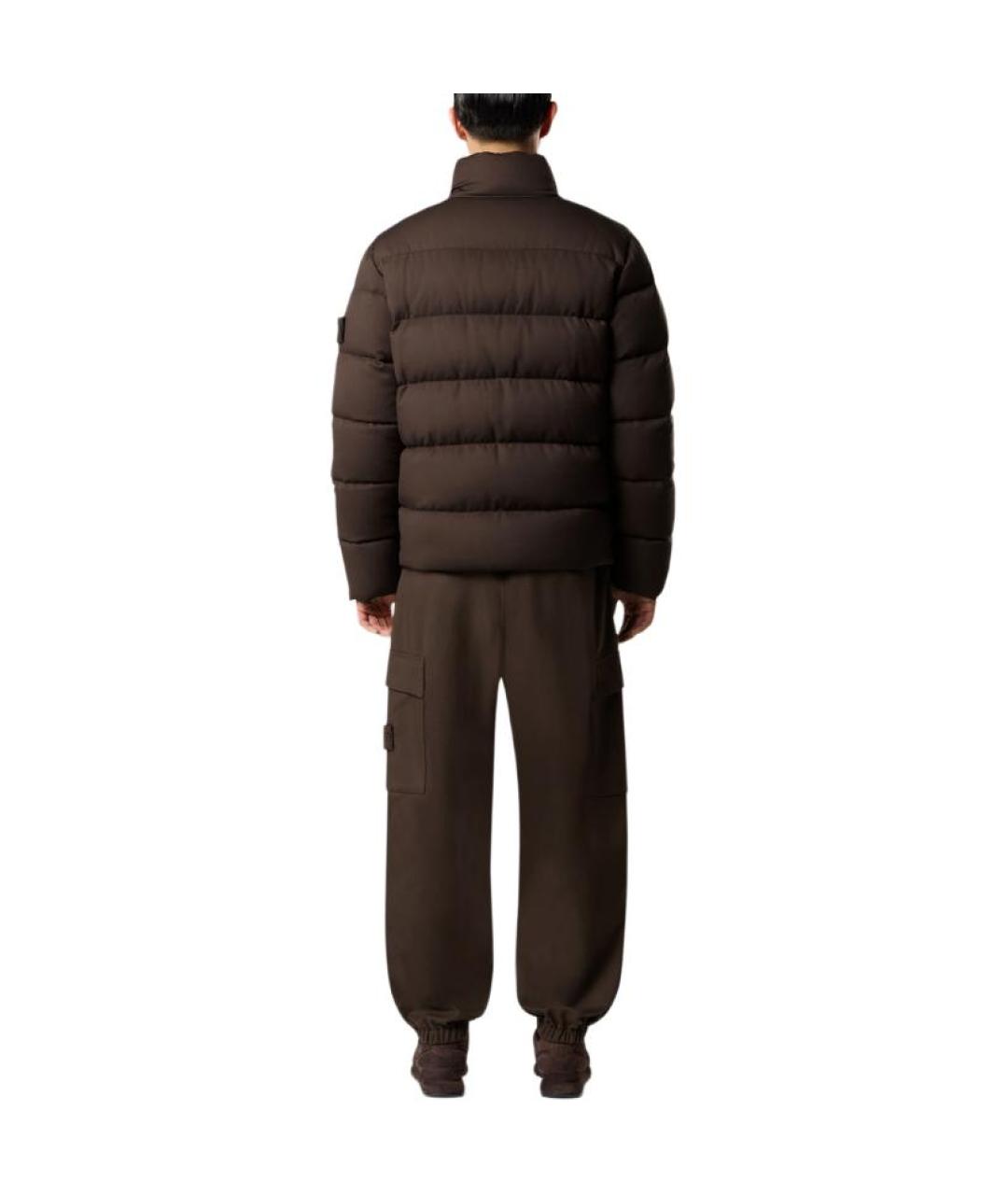 STONE ISLAND Коричневый пуховик, фото 4