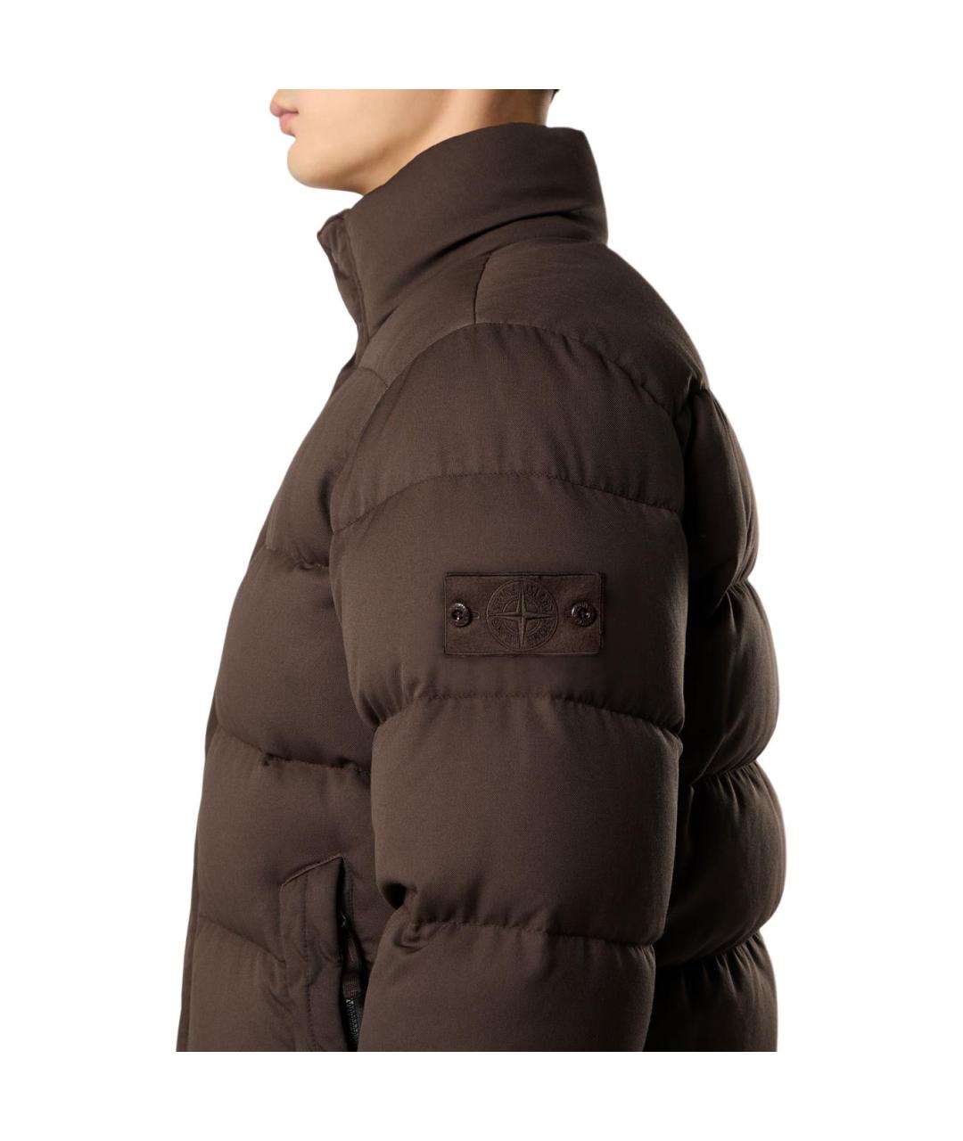 STONE ISLAND Коричневый пуховик, фото 5