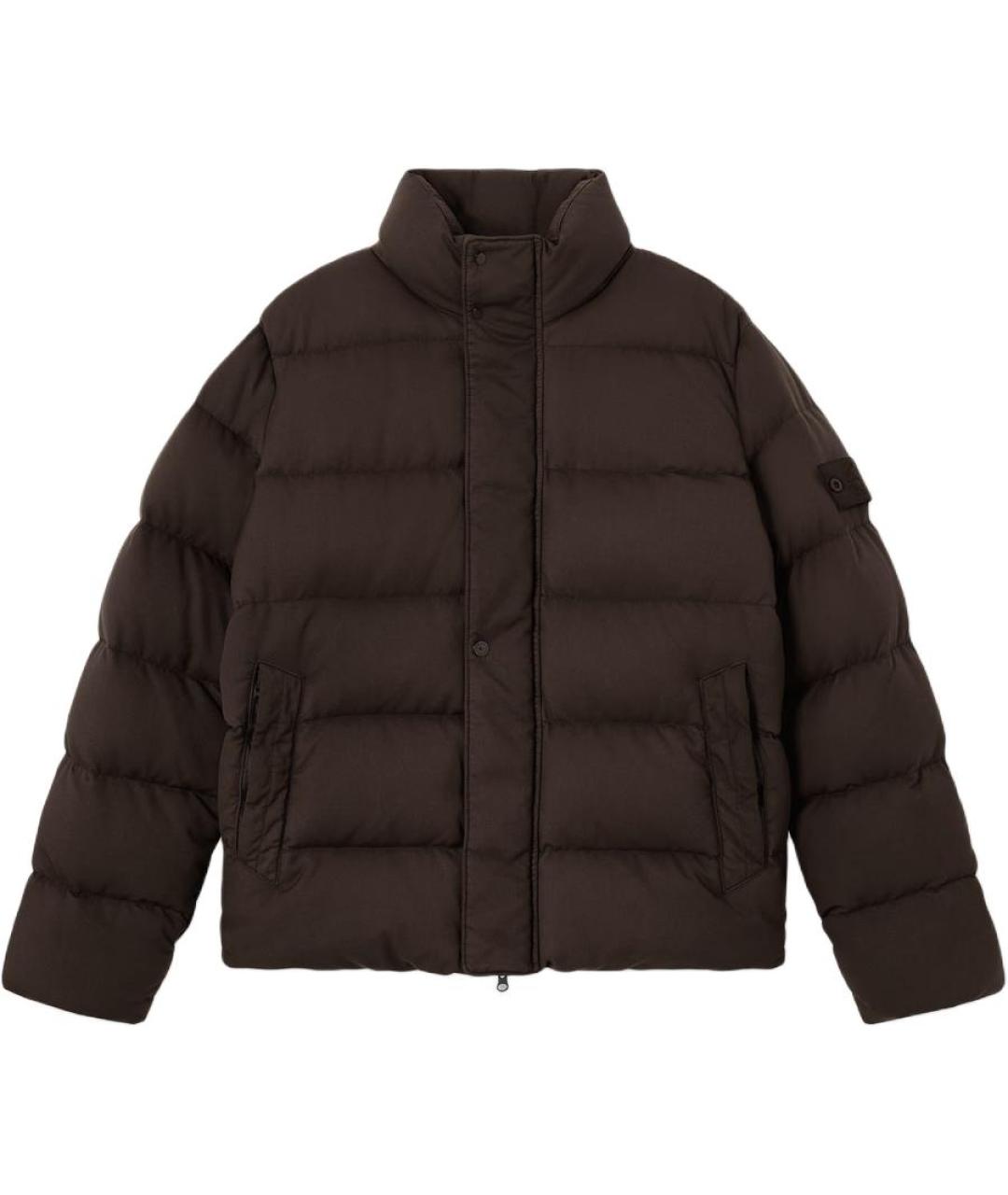 STONE ISLAND Коричневый пуховик, фото 1