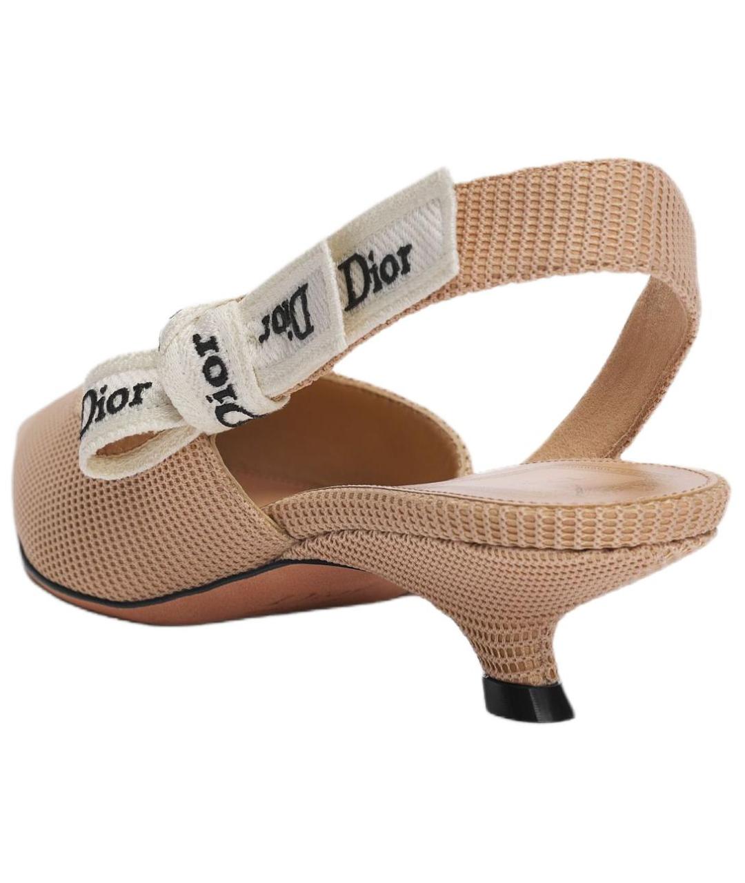 CHRISTIAN DIOR Розовые текстильные туфли, фото 3