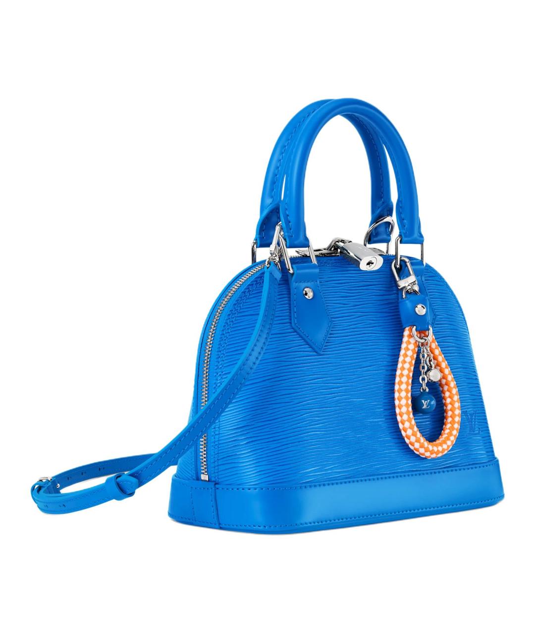 LOUIS VUITTON Синяя кожаная сумка с короткими ручками, фото 2