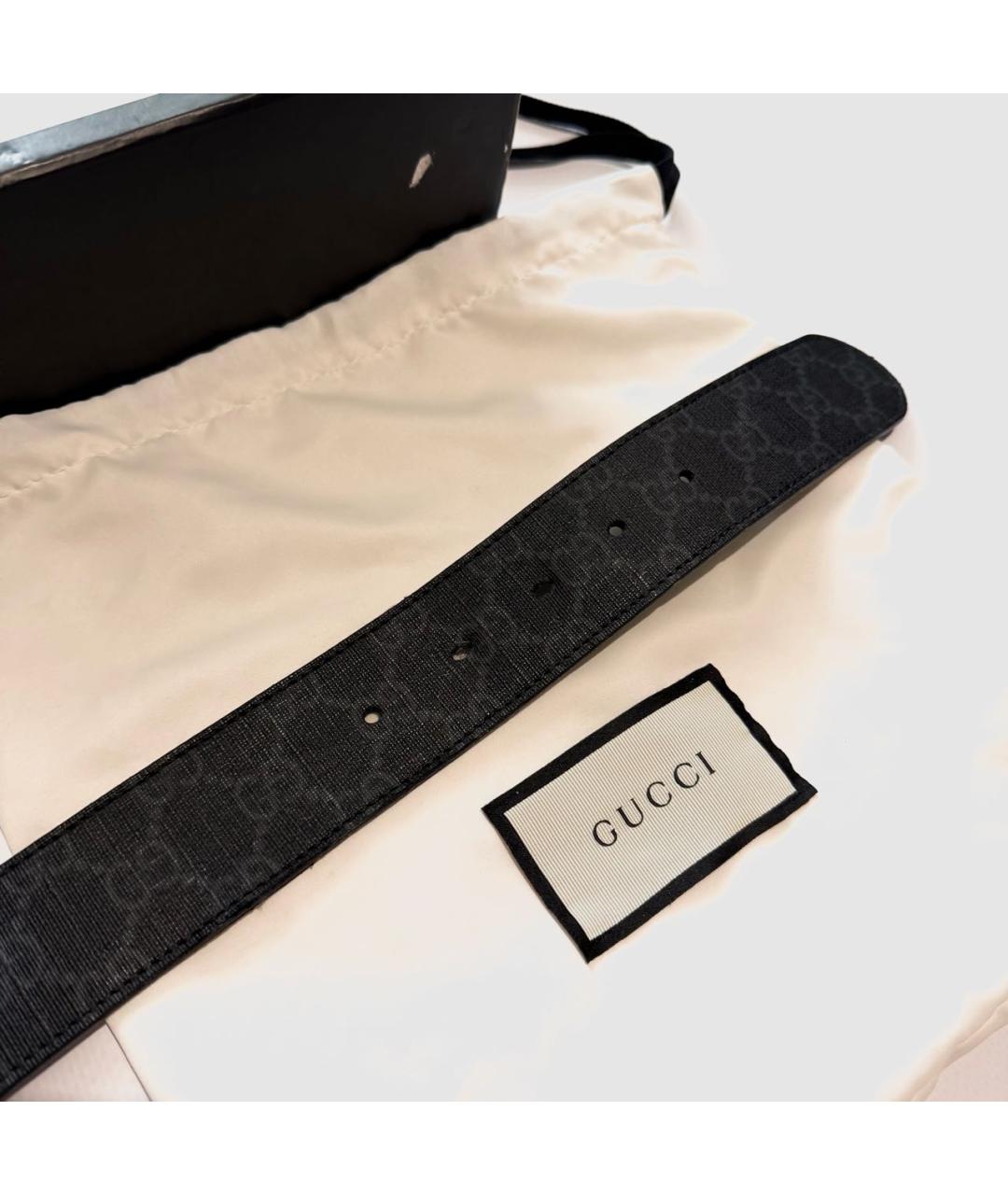 GUCCI Черный кожаный ремень, фото 3
