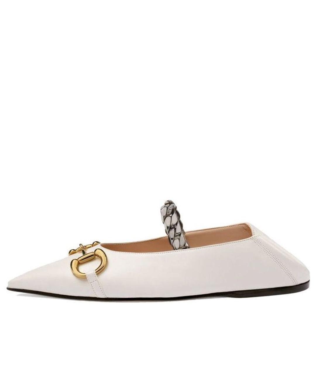 GUCCI Бежевые кожаные балетки, фото 5