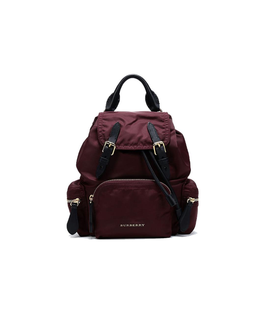 BURBERRY Бордовый тканевый рюкзак, фото 1