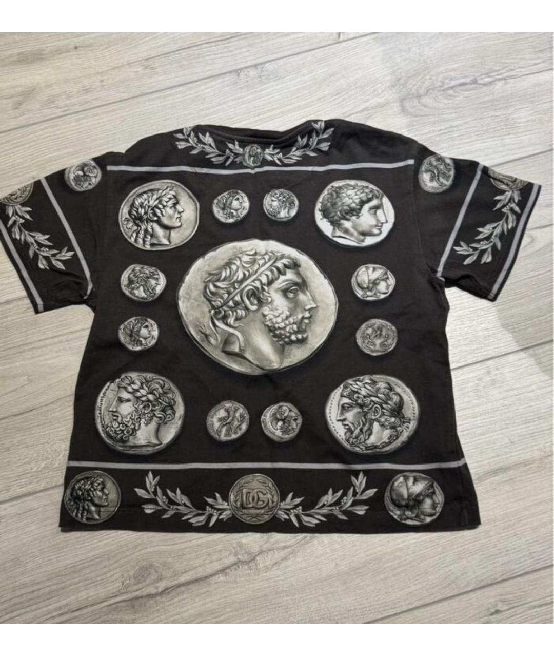 DOLCE&GABBANA Черная хлопковая детская футболка, фото 2