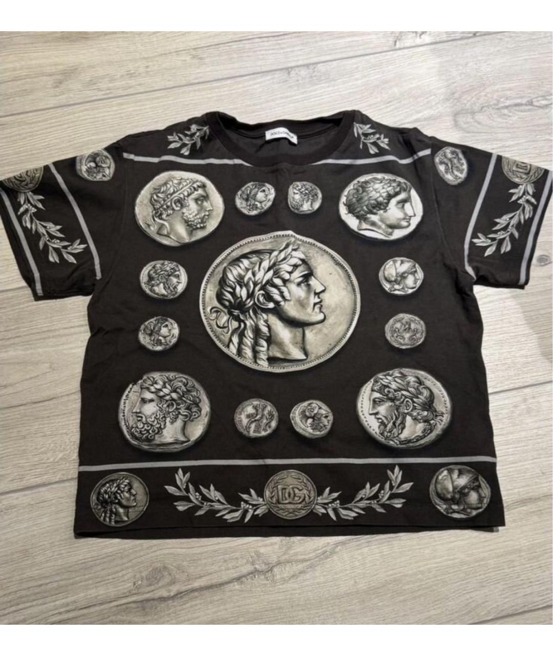 DOLCE&GABBANA Черная хлопковая детская футболка, фото 5