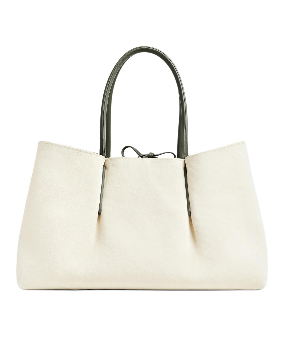 BOTTEGA VENETA Хаки кожаная сумка тоут, фото 3