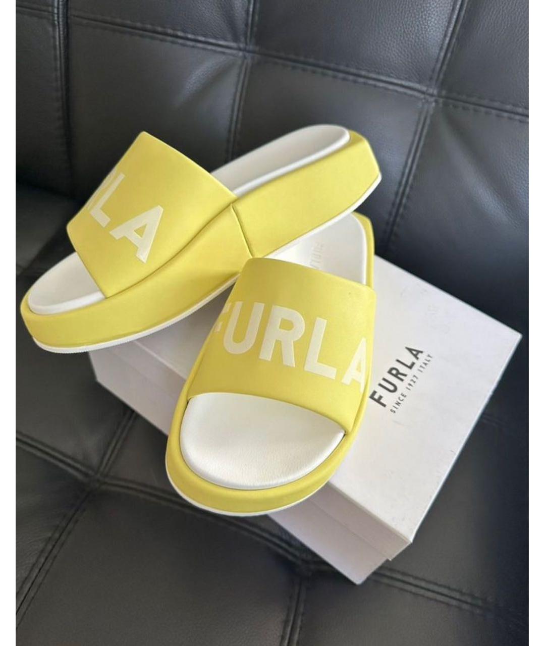 FURLA Желтые шлепанцы, фото 6
