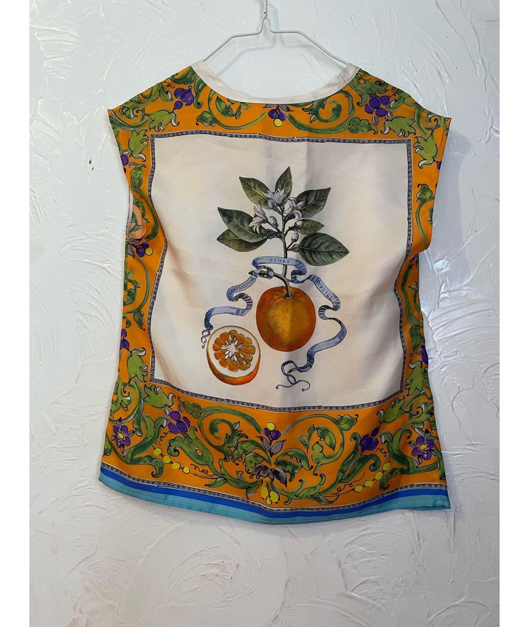 DOLCE&GABBANA Мульти шелковая майка, фото 2