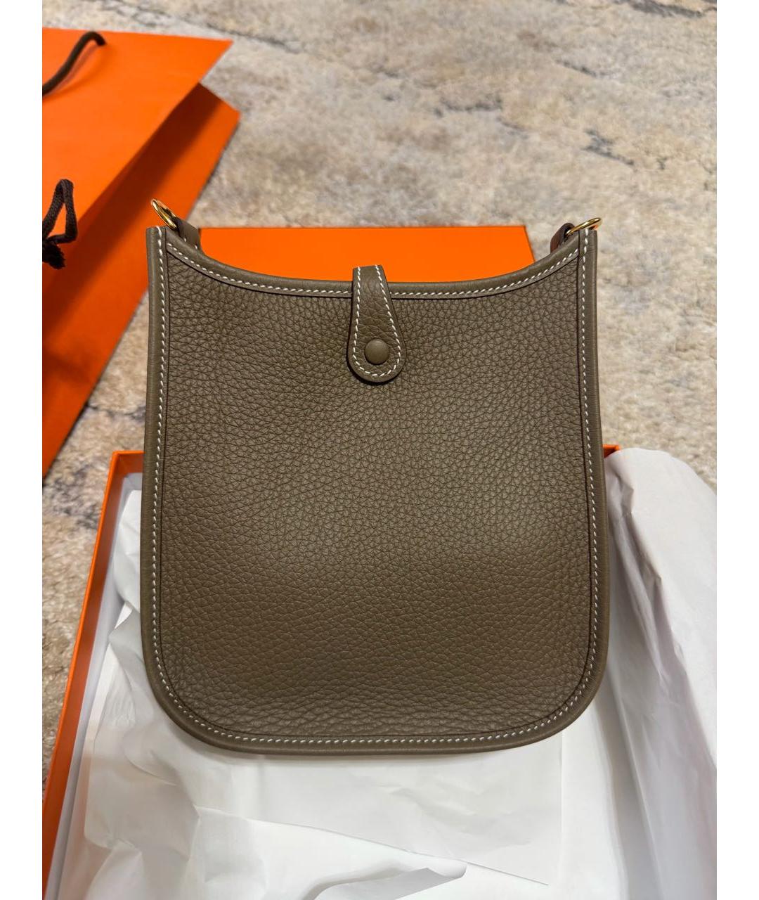 HERMES Коричневая кожаная сумка через плечо, фото 3