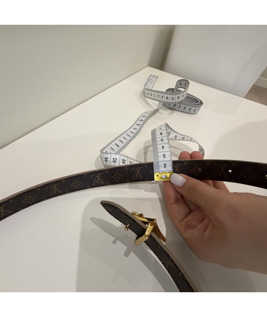 LOUIS VUITTON Бежевый кожаный ремень, фото 4