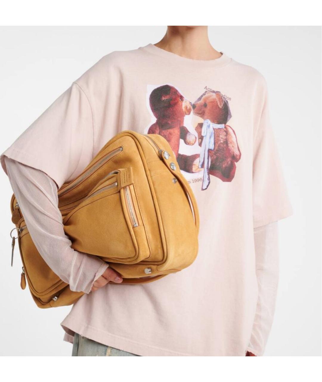 ACNE STUDIOS Бежевая замшевая сумка тоут, фото 6