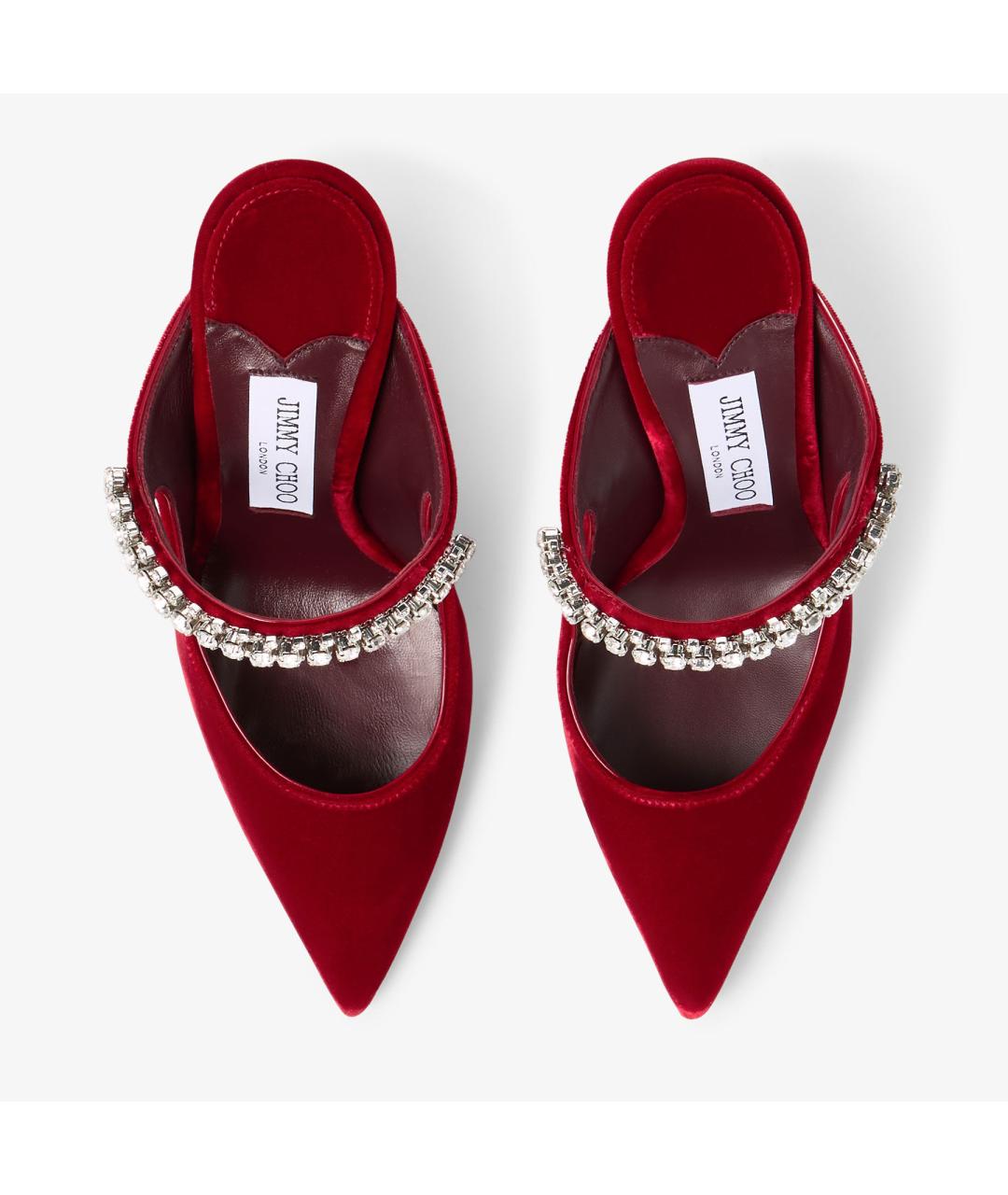 JIMMY CHOO Красные кожаные мюли, фото 5