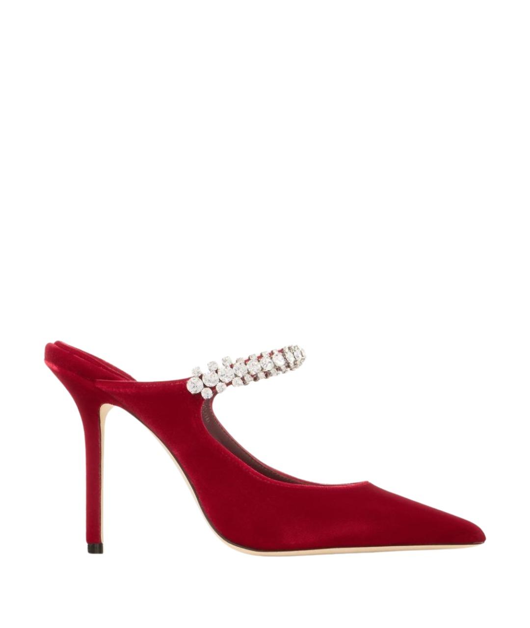 JIMMY CHOO Красные кожаные мюли, фото 1