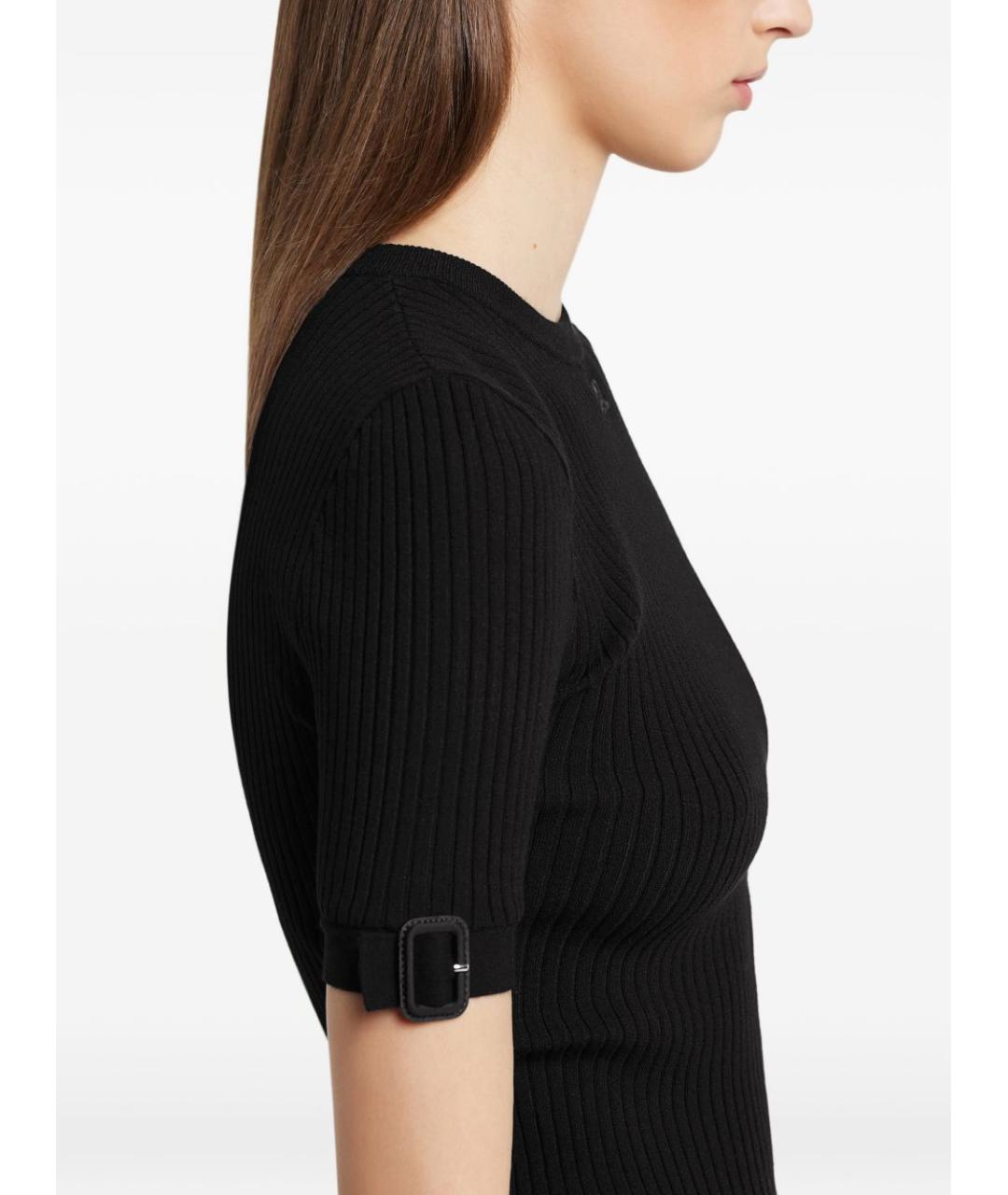 COURREGES Черная вискозная футболка, фото 2