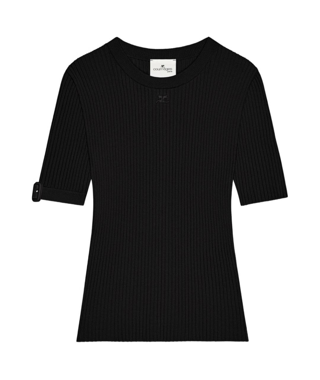 COURREGES Черная вискозная футболка, фото 1