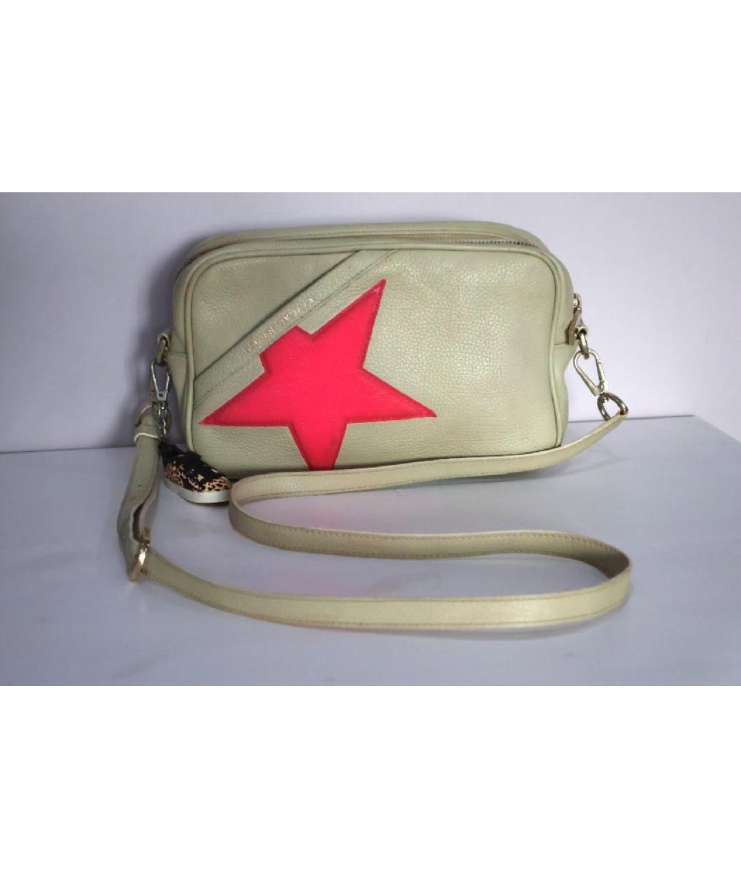 GOLDEN GOOSE DELUXE BRAND Бежевая кожаная сумка через плечо, фото 10