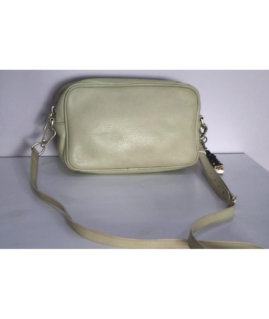 GOLDEN GOOSE DELUXE BRAND Бежевая кожаная сумка через плечо, фото 3