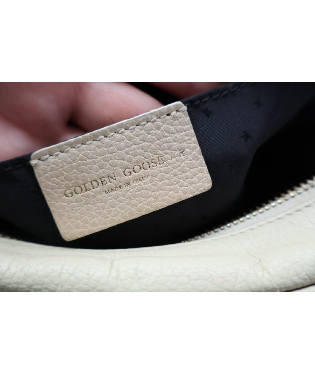 GOLDEN GOOSE Бежевая кожаная сумка через плечо, фото 4