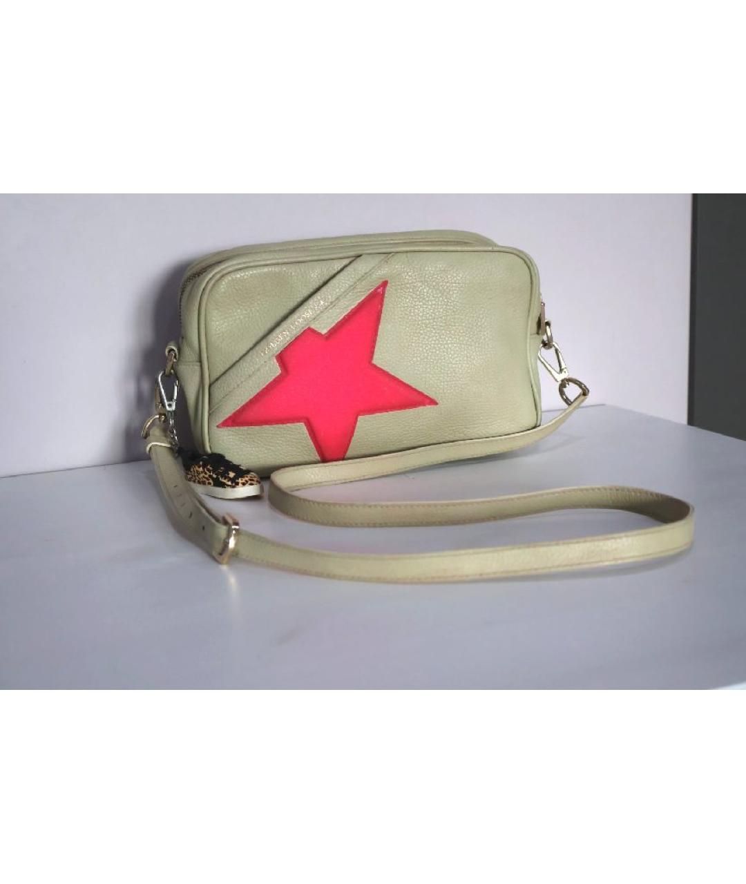 GOLDEN GOOSE DELUXE BRAND Бежевая кожаная сумка через плечо, фото 2