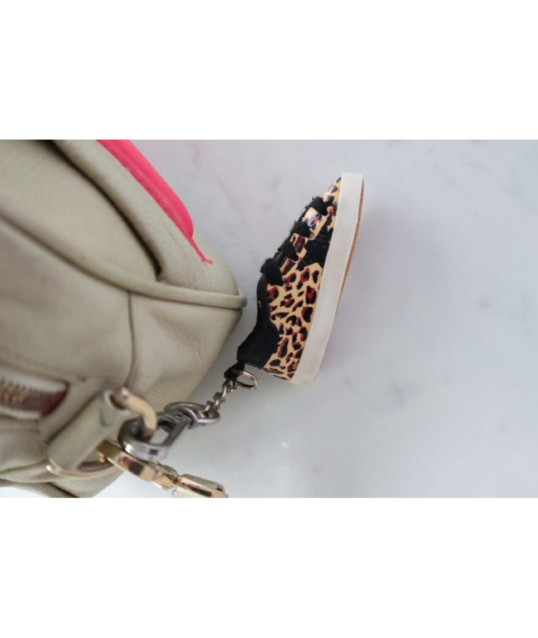 GOLDEN GOOSE Бежевая кожаная сумка через плечо, фото 7