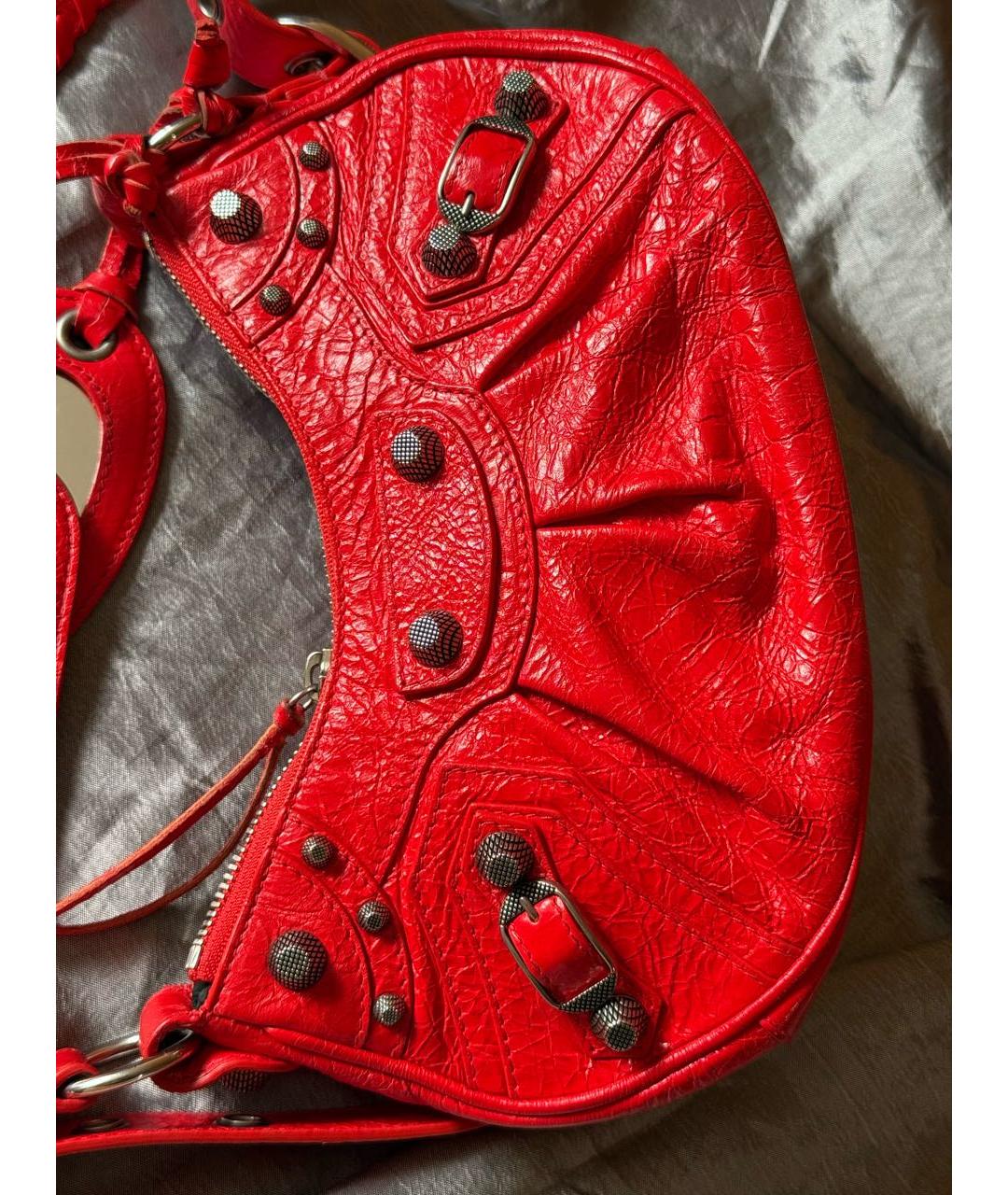 BALENCIAGA Красная кожаная сумка через плечо, фото 4