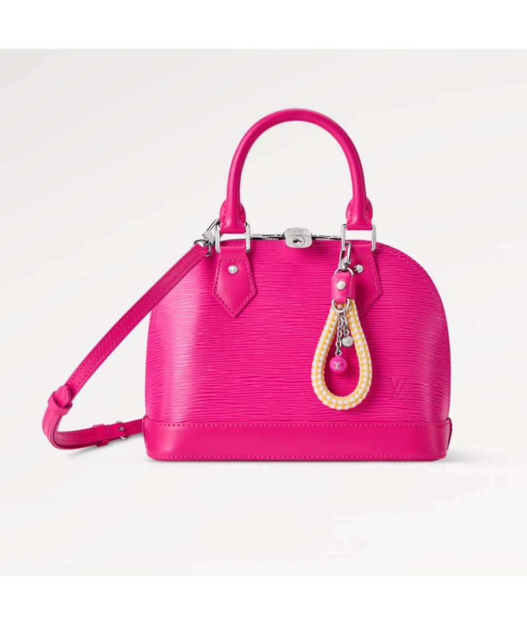 LOUIS VUITTON Розовая кожаная сумка с короткими ручками, фото 4