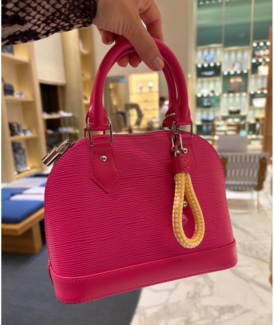 LOUIS VUITTON Розовая кожаная сумка с короткими ручками, фото 3