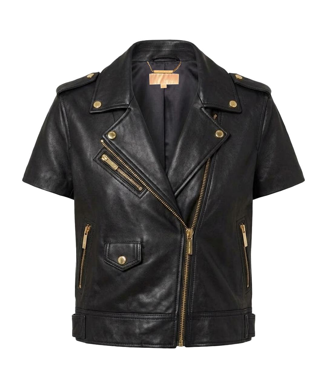 MICHAEL MICHAEL KORS Черная кожаная куртка, фото 1
