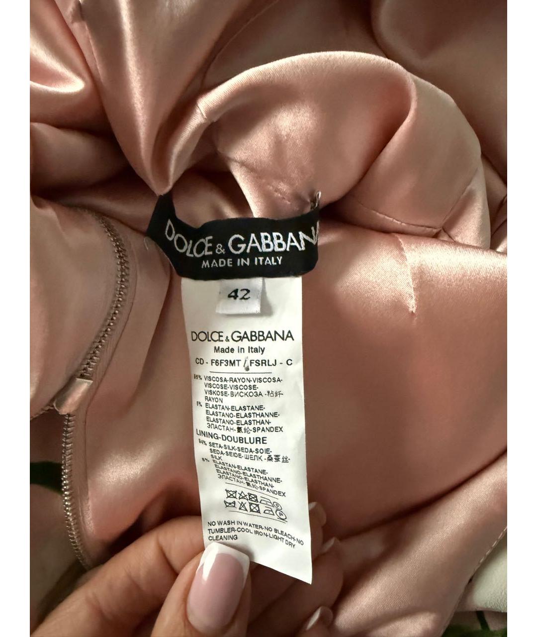 DOLCE&GABBANA Мульти вискозное коктейльное платье, фото 5
