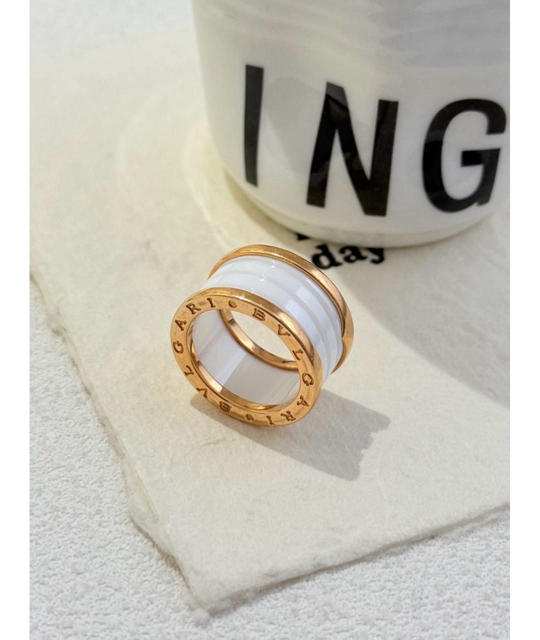 BVLGARI Белое кольцо из розового золота, фото 4
