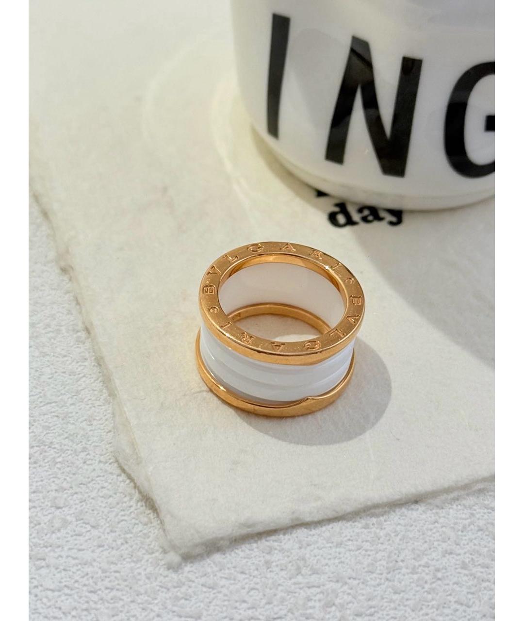 BVLGARI Белое кольцо из розового золота, фото 2