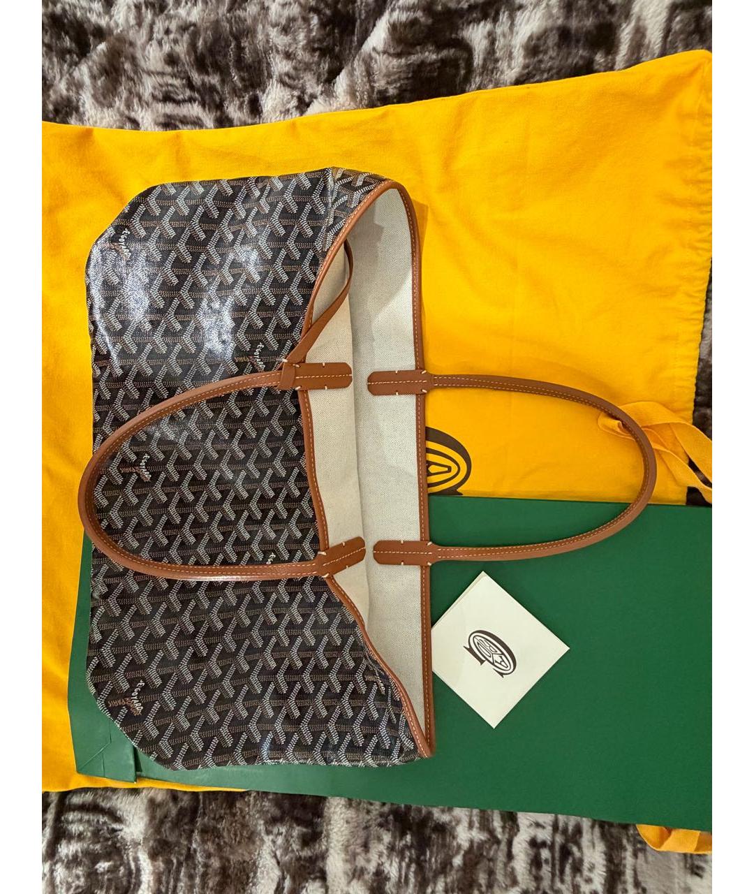GOYARD Коричневая сумка тоут из экзотической кожи, фото 4