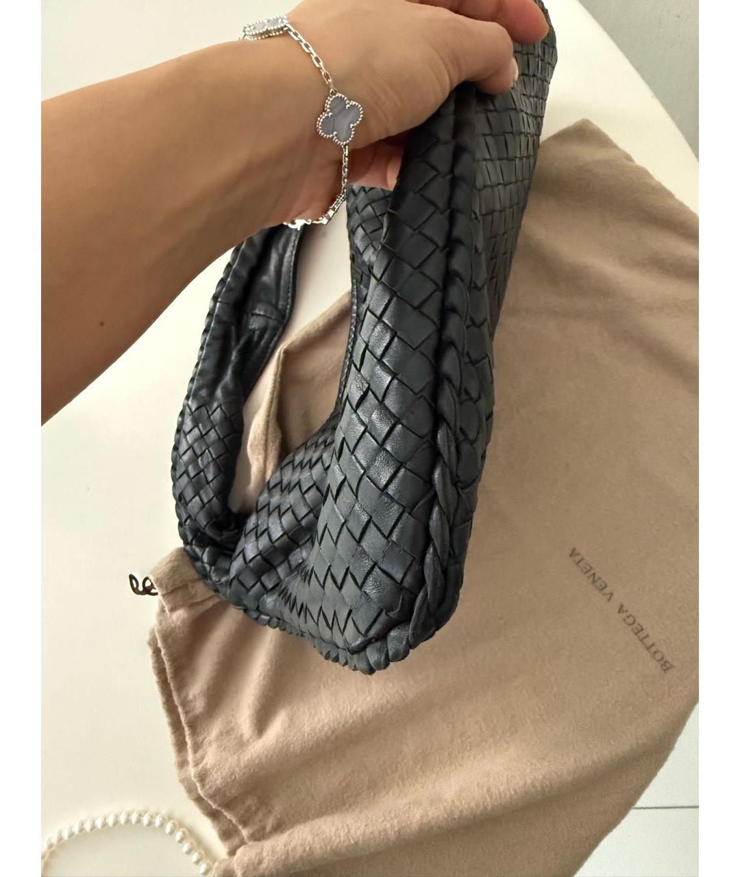 BOTTEGA VENETA Черная кожаная сумка с короткими ручками, фото 3