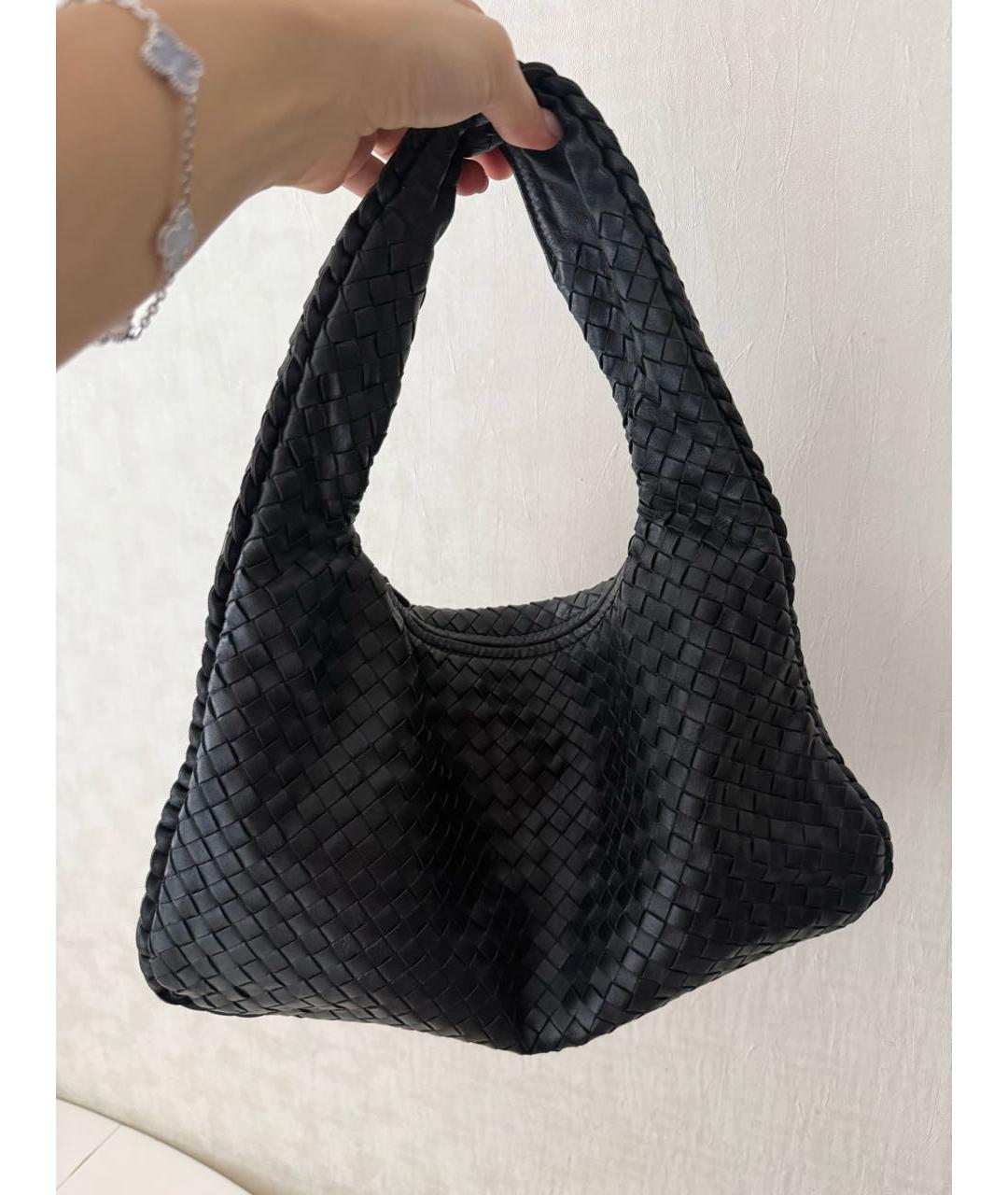 BOTTEGA VENETA Черная кожаная сумка с короткими ручками, фото 9