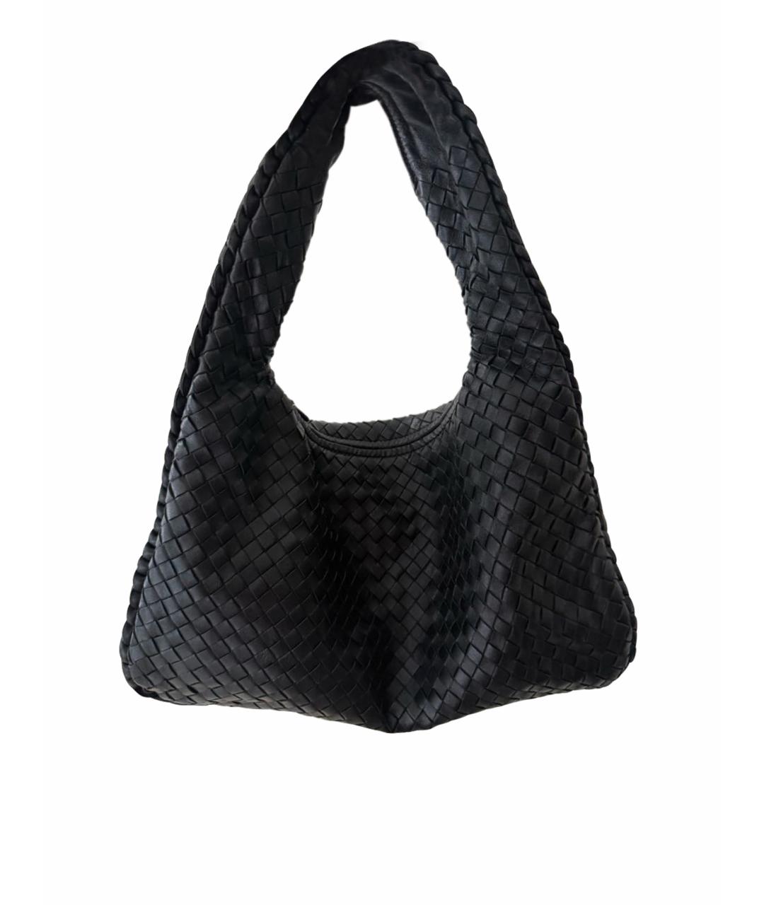 BOTTEGA VENETA Черная кожаная сумка с короткими ручками, фото 1