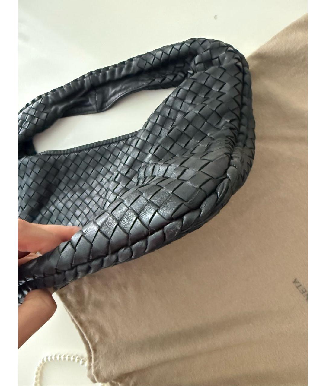 BOTTEGA VENETA Черная кожаная сумка с короткими ручками, фото 2