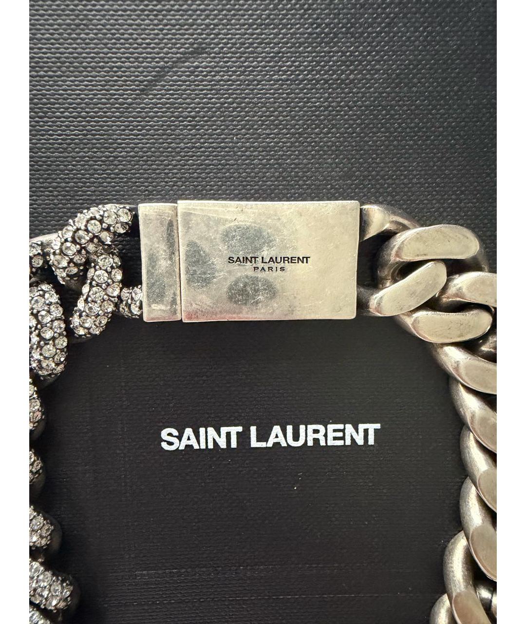 SAINT LAURENT Серебряное металлическое колье, фото 3