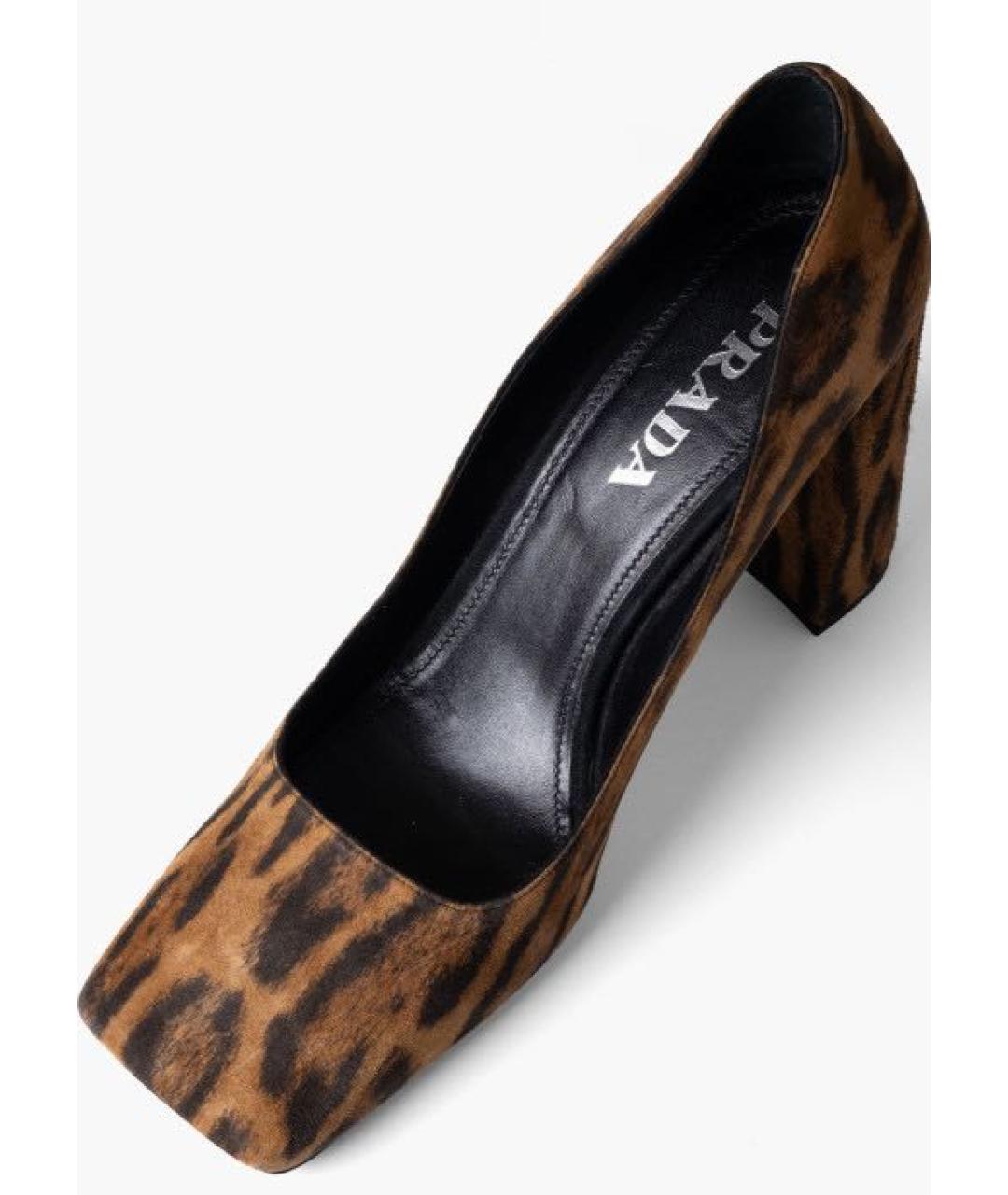 PRADA Коричневые нубуковые туфли, фото 7