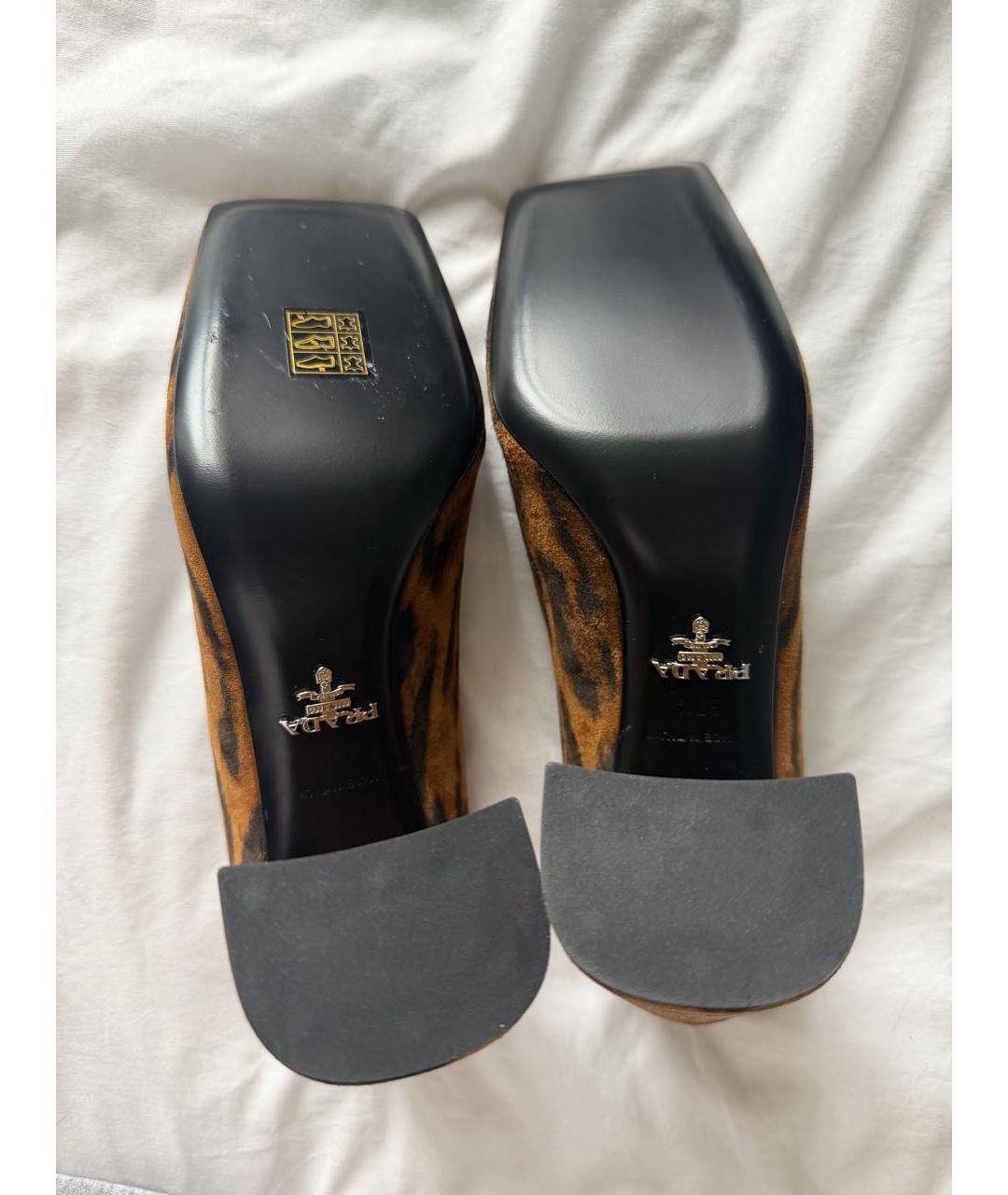 PRADA Коричневые нубуковые туфли, фото 8