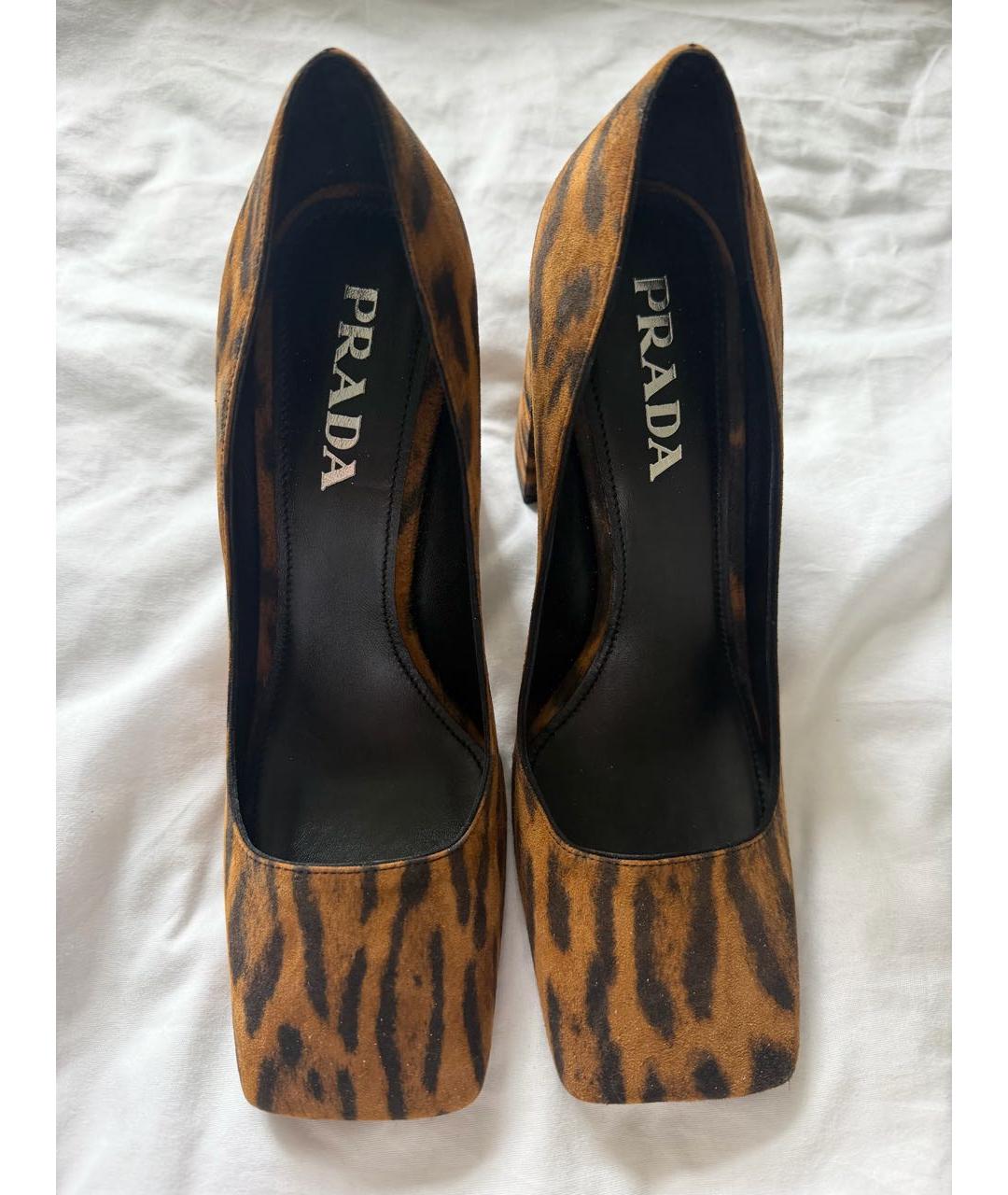 PRADA Коричневые нубуковые туфли, фото 2